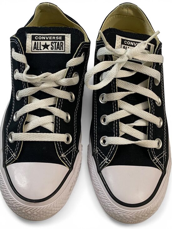 Converse All Star Low Black White Sneakers Mens 4 Womens 6 Chuck Taylor Shoes - Picture 9 of 16